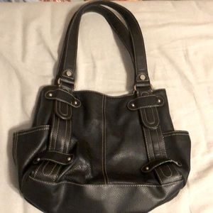 Tignanello perfect 10 studded shopper black purse